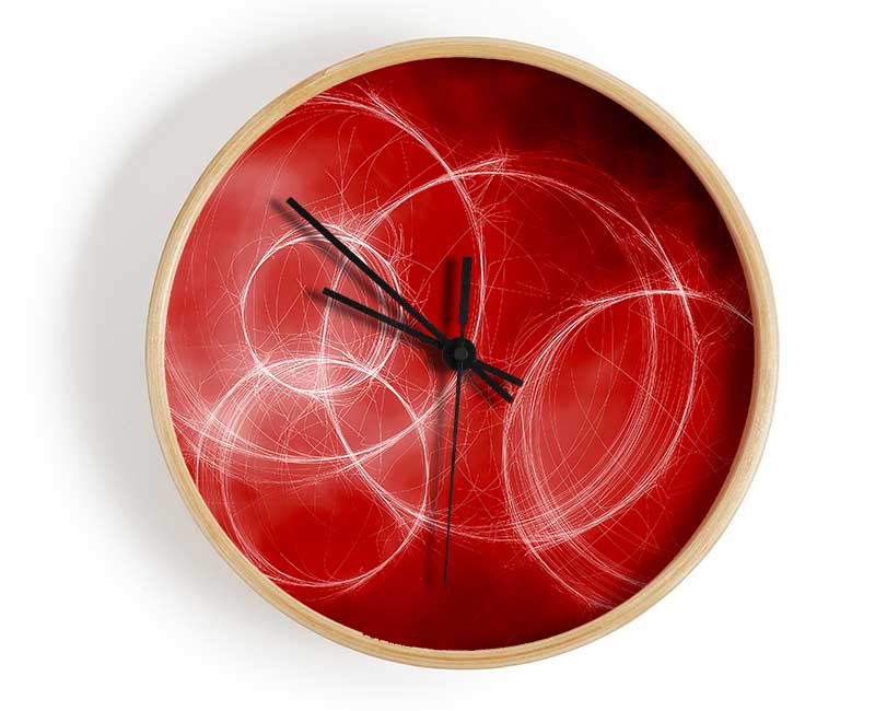 Smoke Rings Red Clock - Wallart-Direct UK