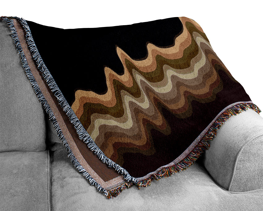 Sound Waves Browns Woven Blanket