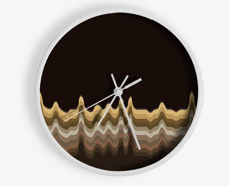 Sound Waves Browns Clock - Wallart-Direct UK