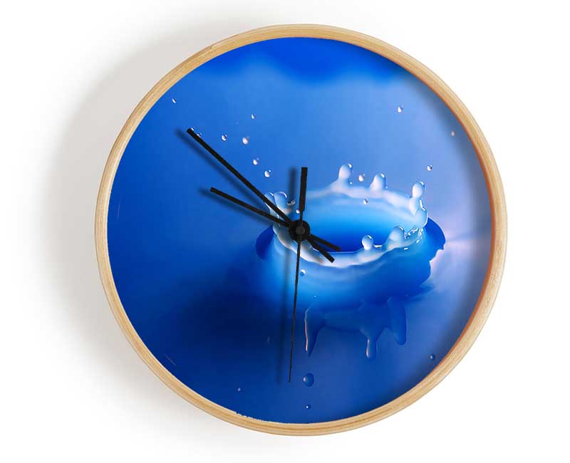 Splash Milk Blue Clock - Wallart-Direct UK