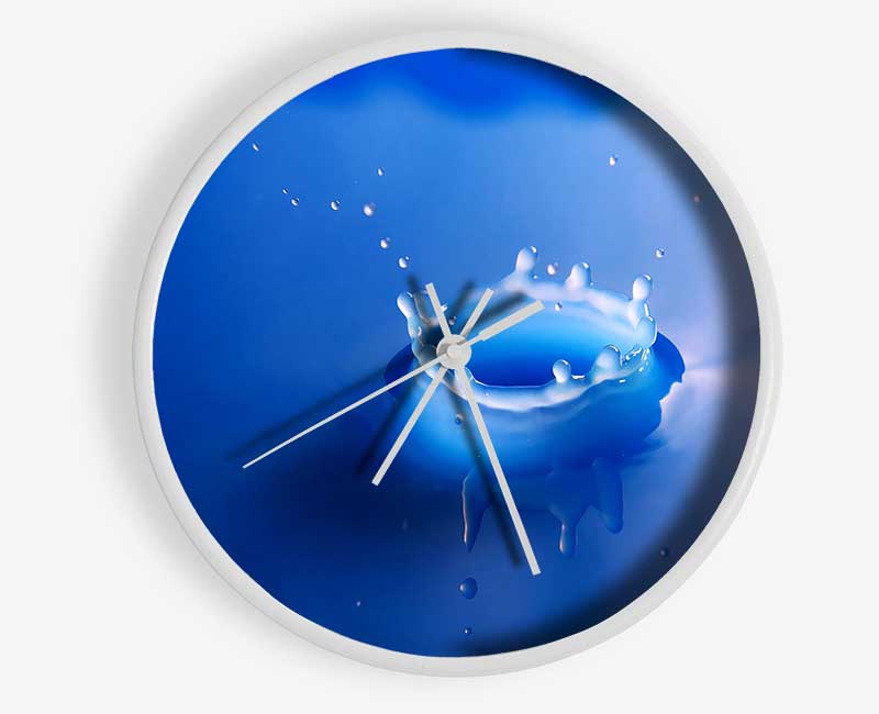 Splash Milk Blue Clock - Wallart-Direct UK