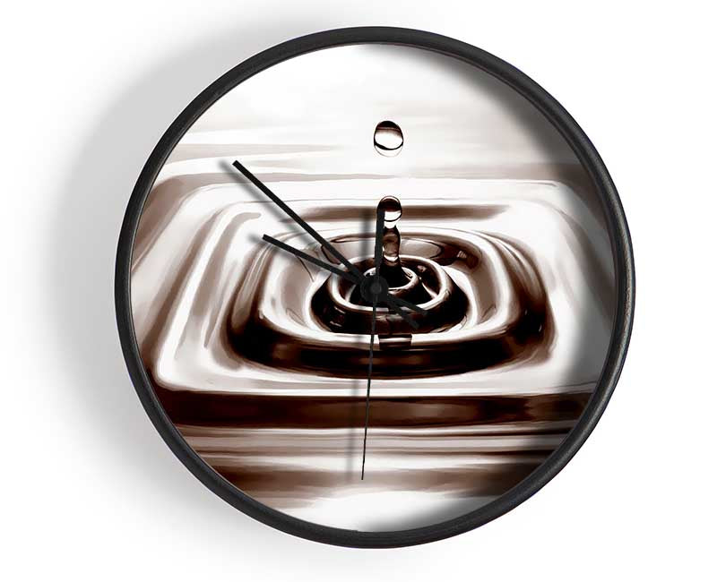 Square Water Droplet Brown Clock - Wallart-Direct UK