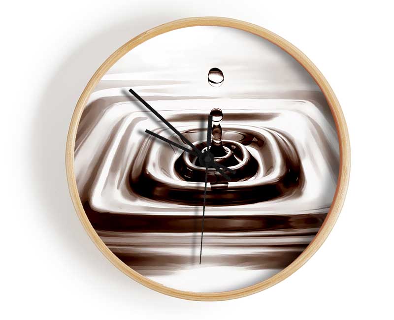 Square Water Droplet Brown Clock - Wallart-Direct UK