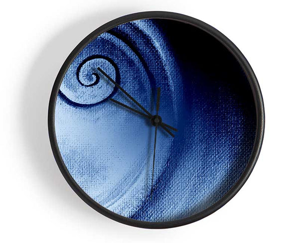 Steel Blue Swirl Clock - Wallart-Direct UK