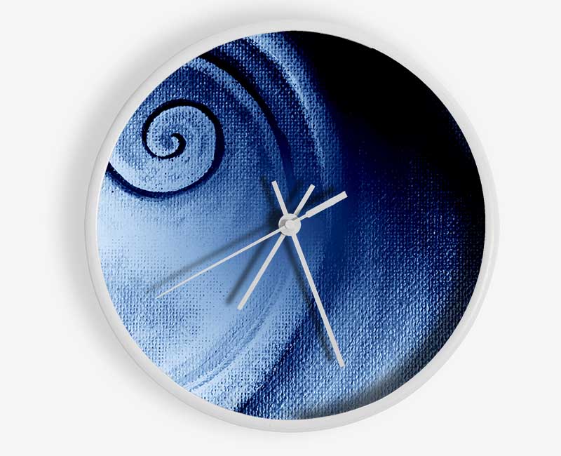 Steel Blue Swirl Clock - Wallart-Direct UK