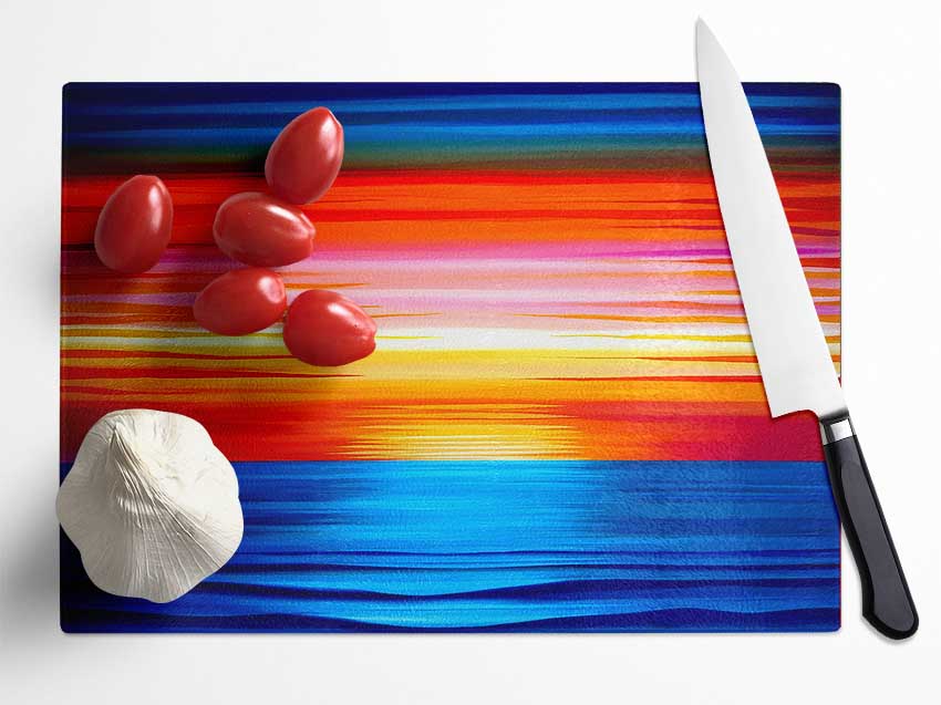 Sun Of The Ocean Glass Chopping Board