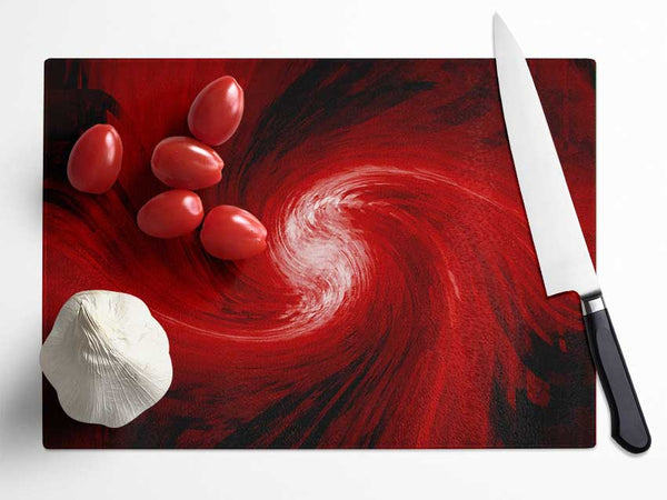 Swirls Of Time Red Glass Chopping Board