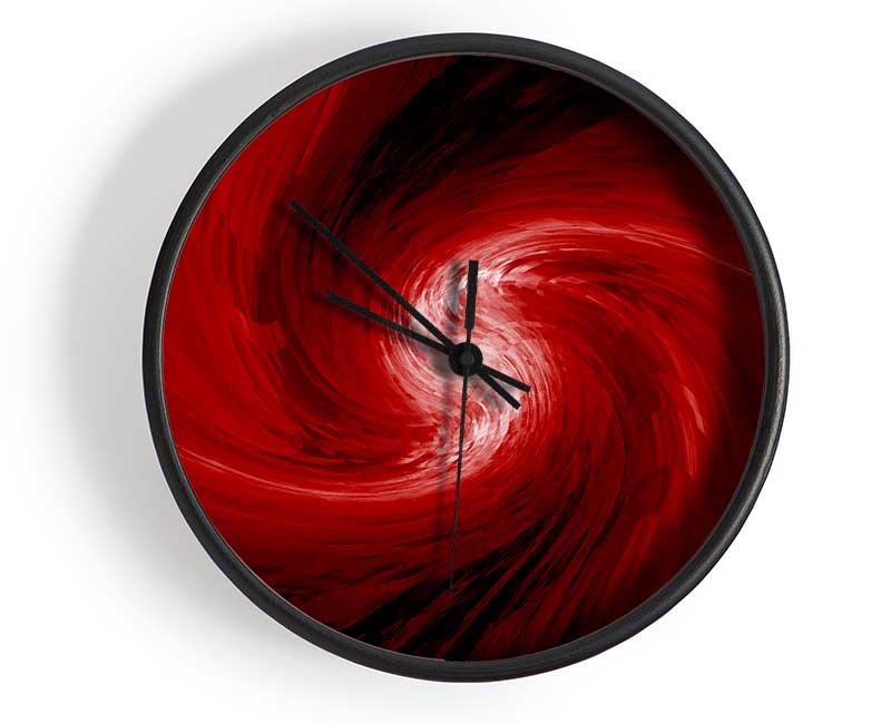 Swirls Of Time Red Clock - Wallart-Direct UK