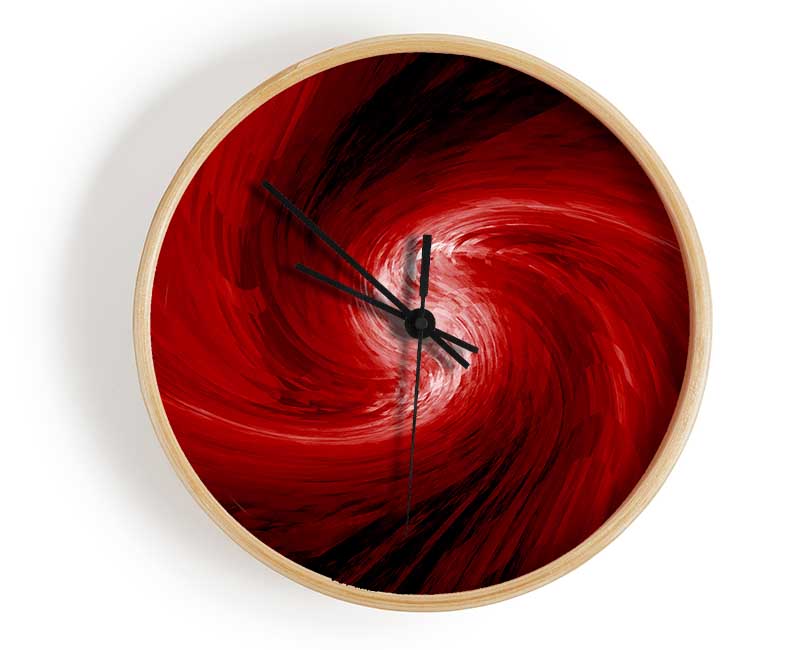 Swirls Of Time Red Clock - Wallart-Direct UK