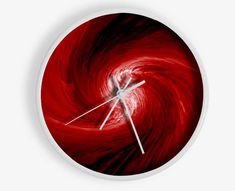 Swirls Of Time Red Clock - Wallart-Direct UK