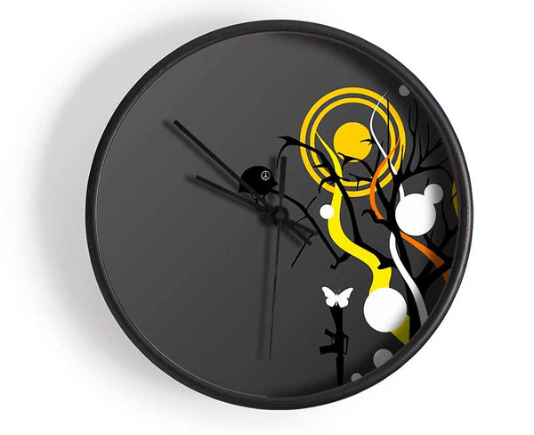 The Yellow Sun Clock - Wallart-Direct UK