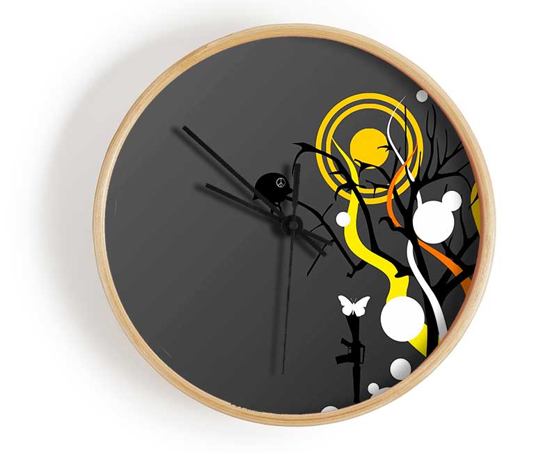 The Yellow Sun Clock - Wallart-Direct UK