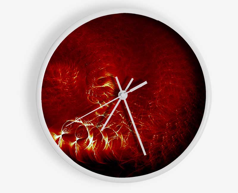 Time Tunnel Vibrant Red Clock - Wallart-Direct UK