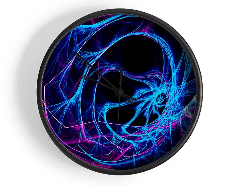 Tunnels Of Time Blue Clock - Wallart-Direct UK