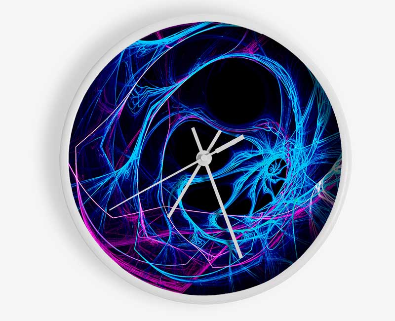 Tunnels Of Time Blue Clock - Wallart-Direct UK