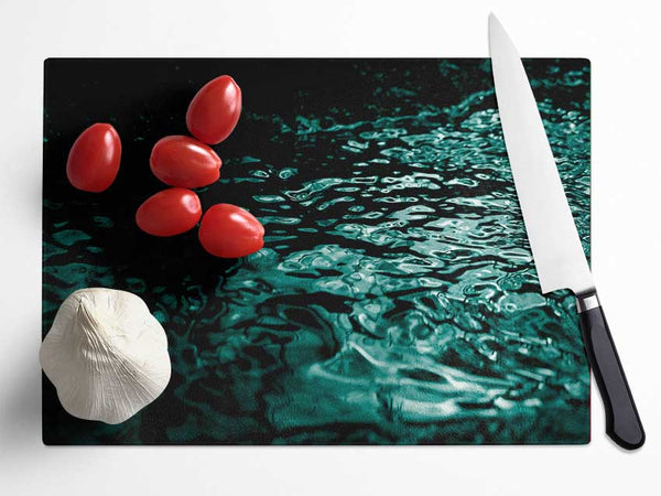 Turbulent Waters Glass Chopping Board