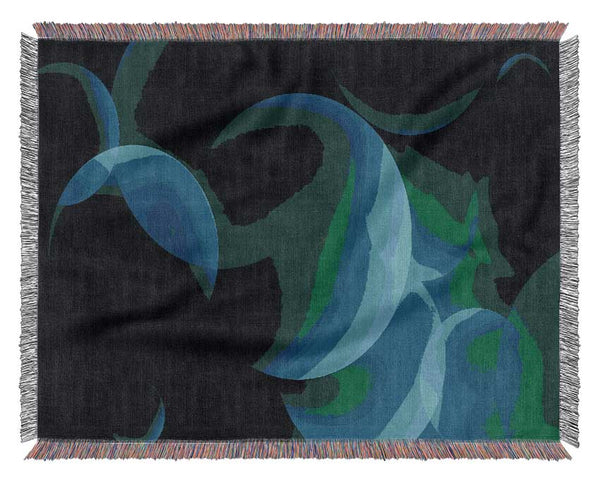 Turquoise Big Bubbles Woven Blanket