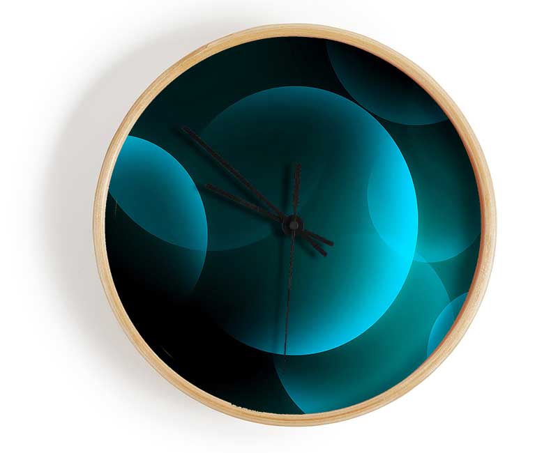 Turquoise Big Bubbles Clock - Wallart-Direct UK