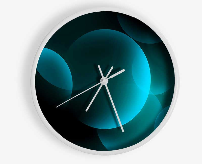 Turquoise Big Bubbles Clock - Wallart-Direct UK