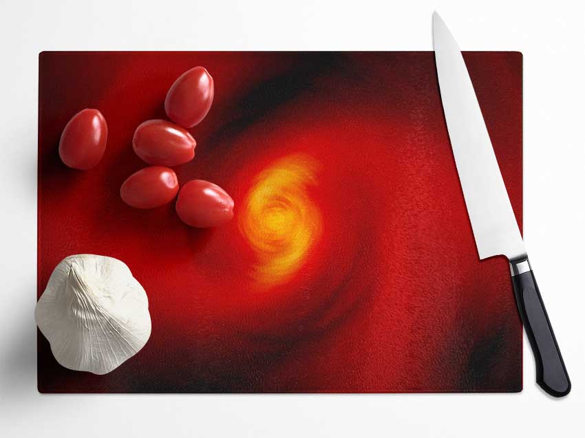 Twist Of Red Glass Chopping Board