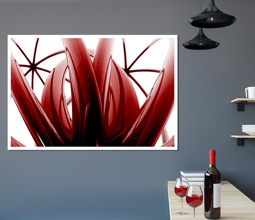 Two Sides Red Print Poster Wall Art