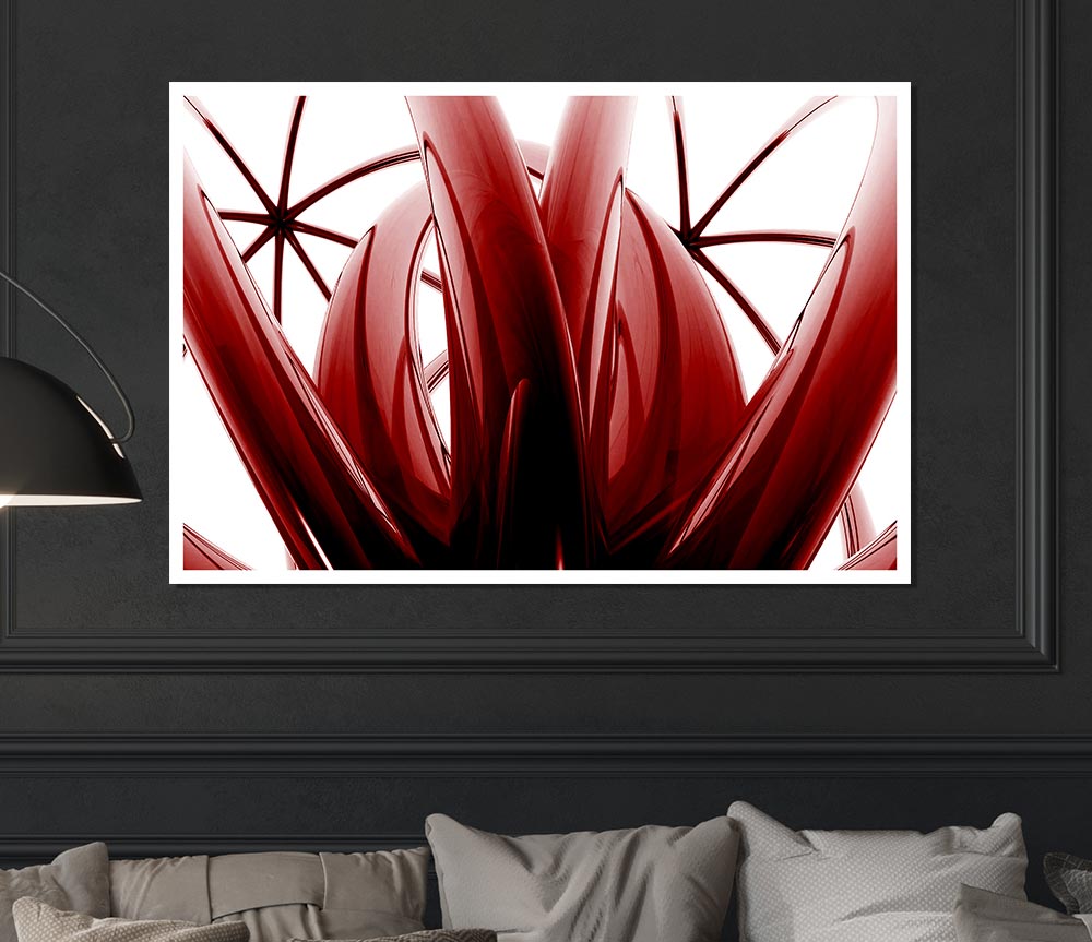 Two Sides Red Print Poster Wall Art