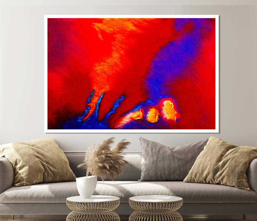 Vibrant Blue Shock Wave Print Poster Wall Art