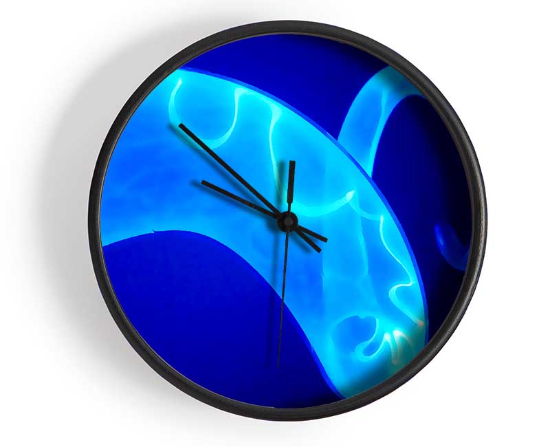 Vibrant Blue Time Lines Clock - Wallart-Direct UK