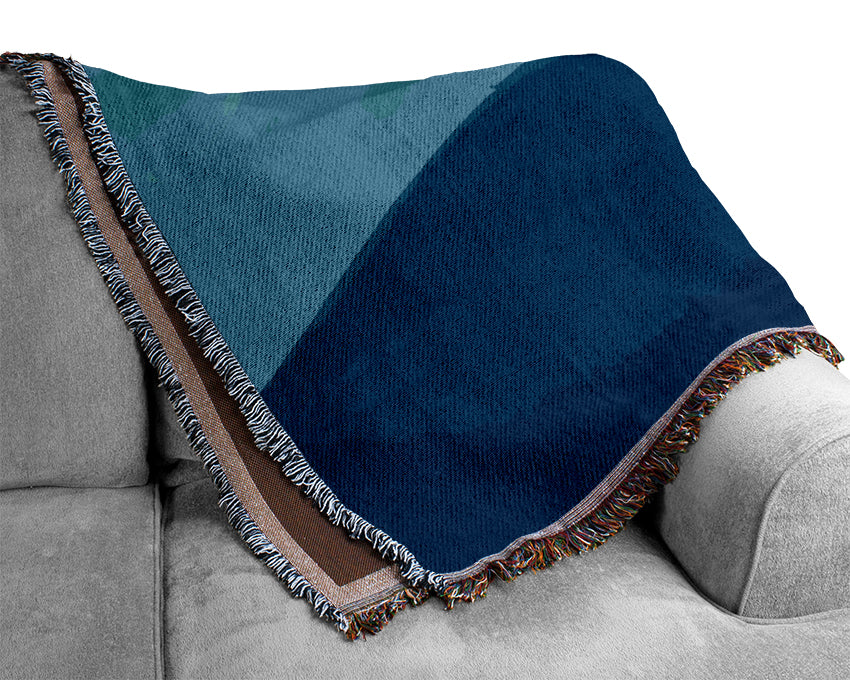 Vibrant Blue Time Lines Woven Blanket