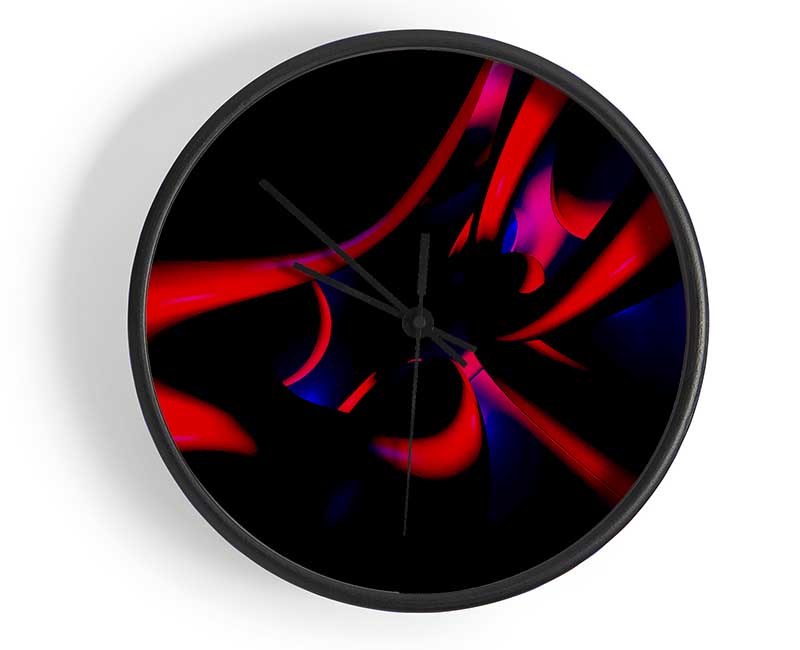 Vibrant Red Tunnels Clock - Wallart-Direct UK