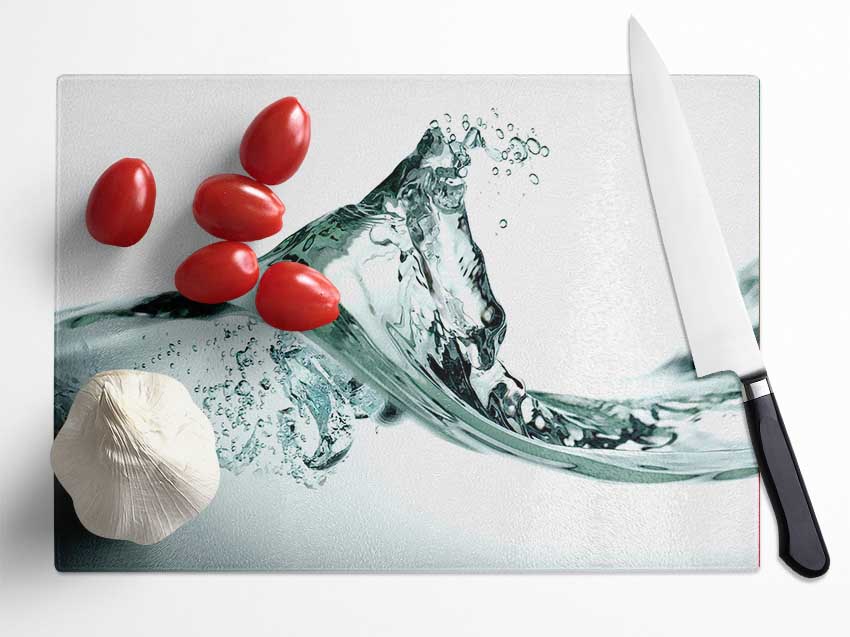 Water Wave Glass Chopping Board