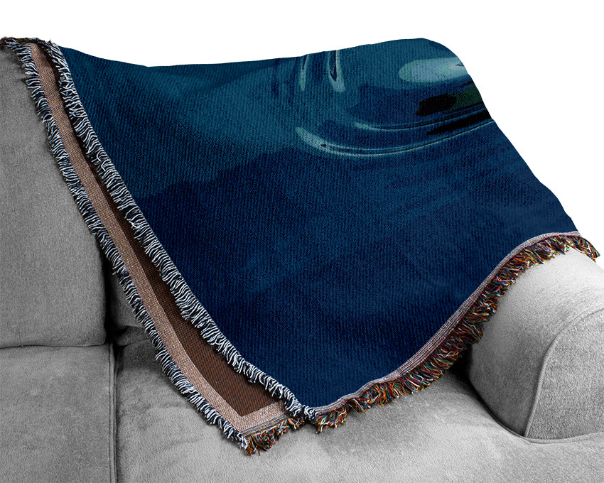 Water Drop Perfect Blue Woven Blanket