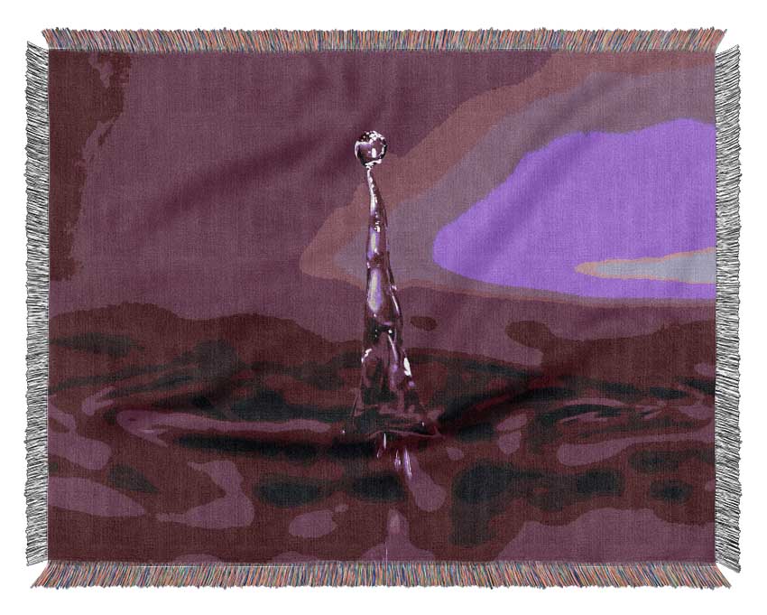 Water Drop Attention Purple Woven Blanket