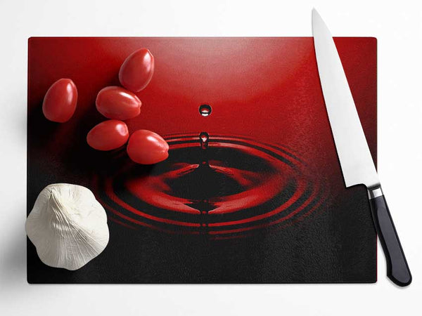 Water Droplet Red Glass Chopping Board