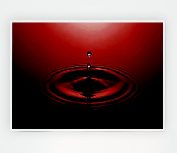 Water Droplet Red Print Poster Wall Art