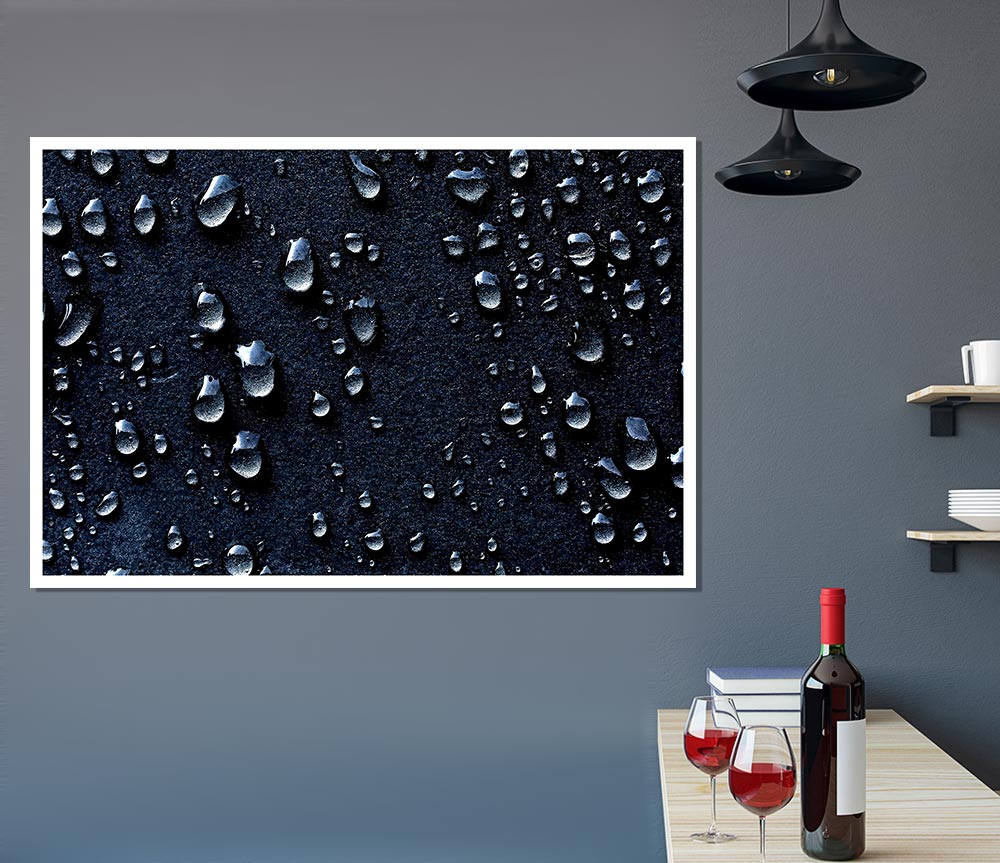 Water Drops Dark Print Poster Wall Art