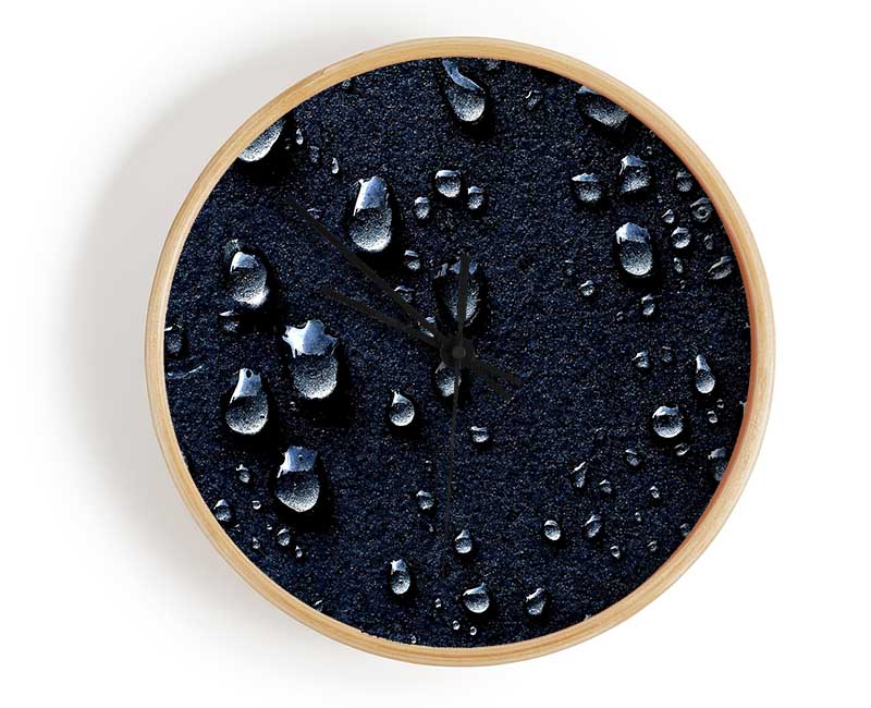 Water Drops Dark Clock - Wallart-Direct UK