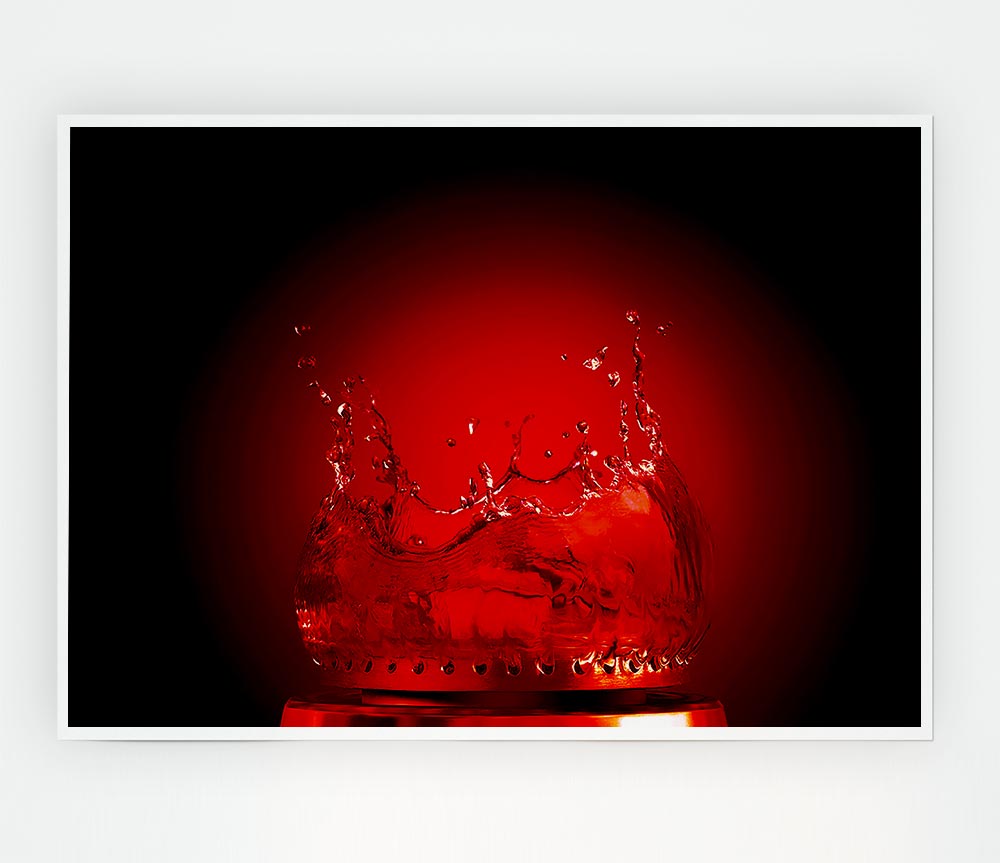 Water Flame Red Print Poster Wall Art