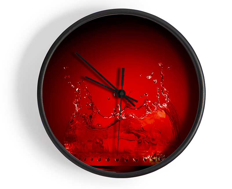 Water Flame Red Clock - Wallart-Direct UK