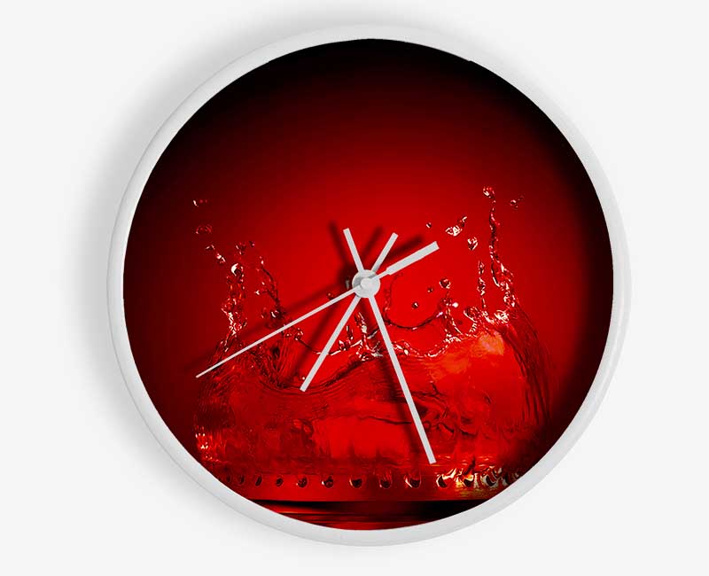 Water Flame Red Clock - Wallart-Direct UK