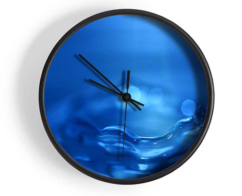 Water Splash Ripple Blue Clock - Wallart-Direct UK