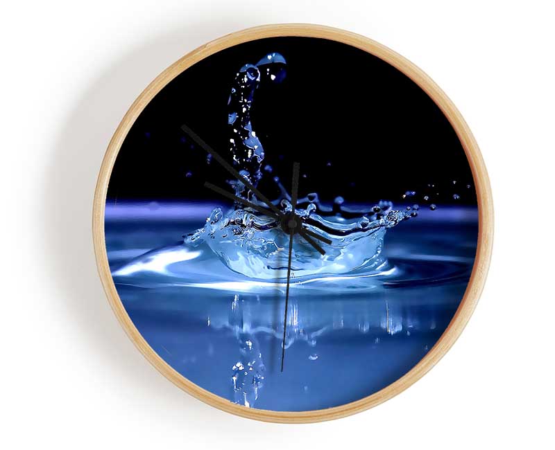 Water Splash Delight Blue Clock - Wallart-Direct UK