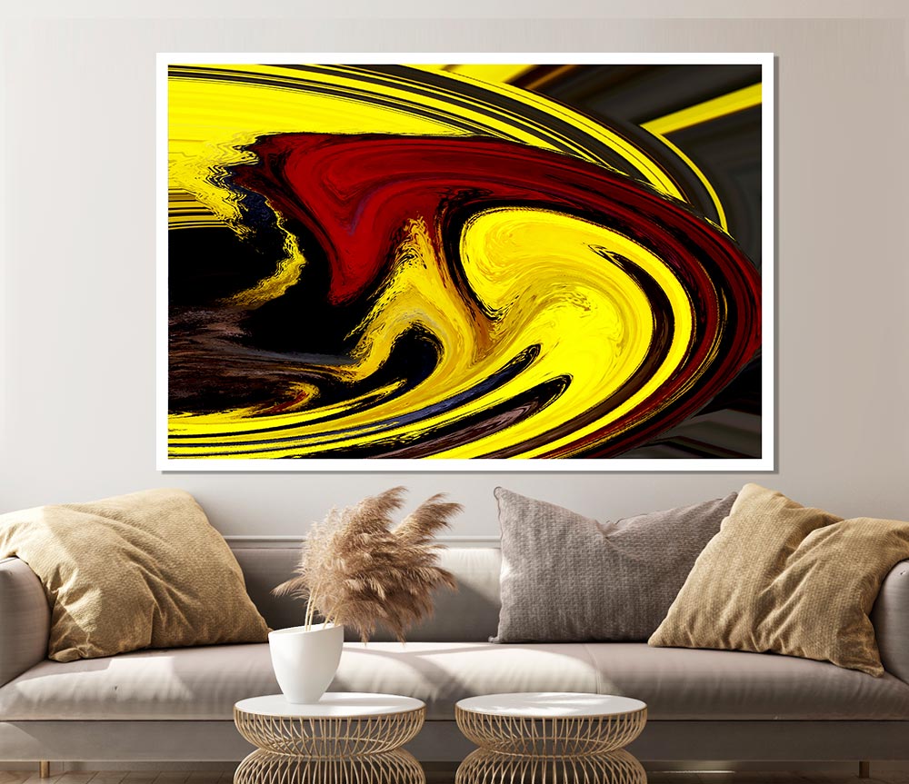 Yellow Energy Print Poster Wall Art