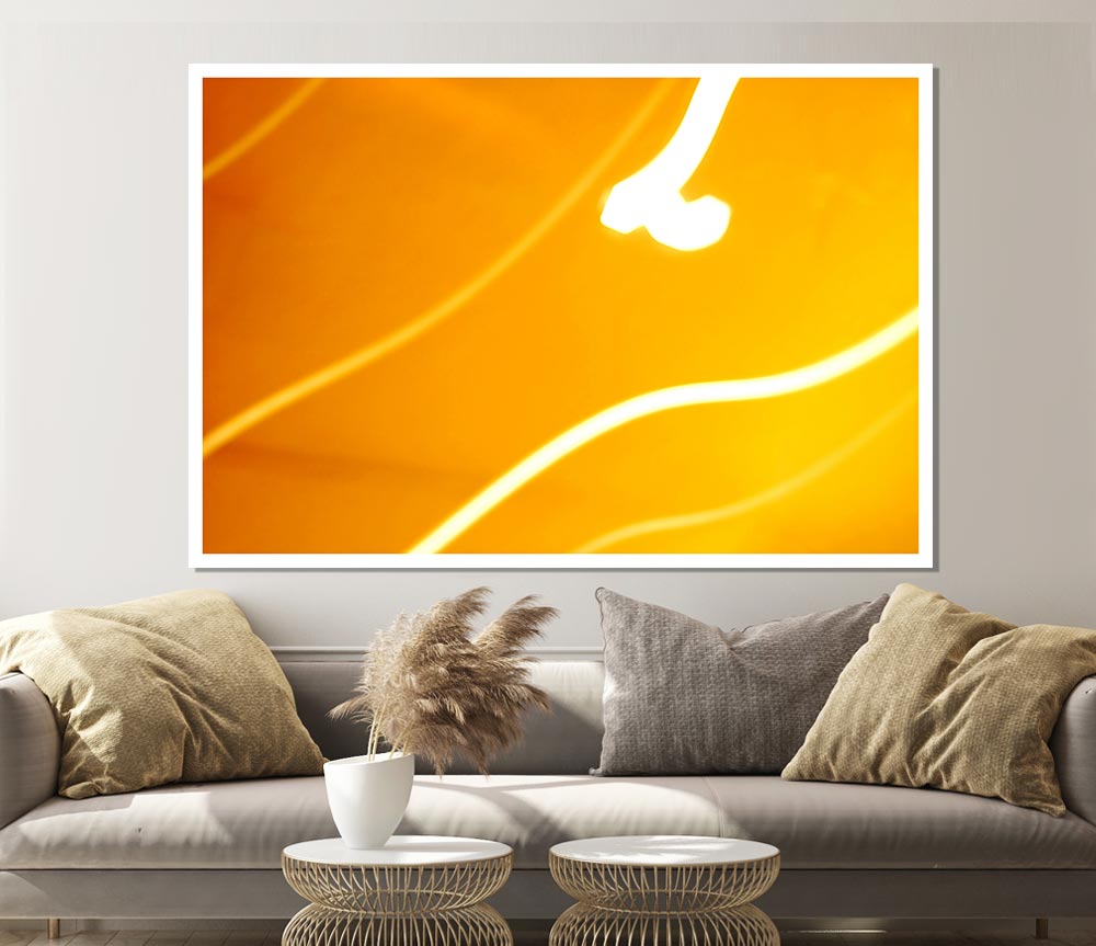 Yellow Flow Print Poster Wall Art