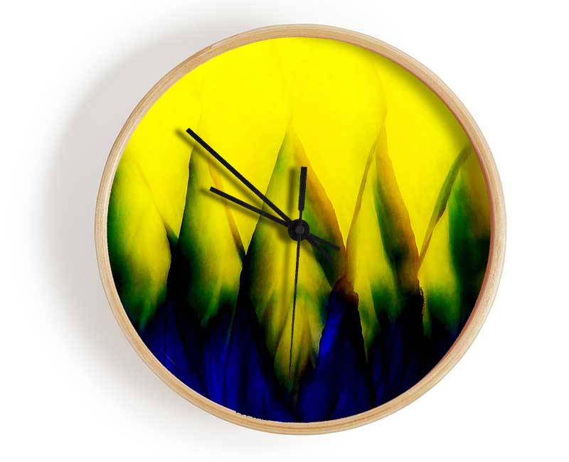 Yellow Takes Blue Clock - Wallart-Direct UK