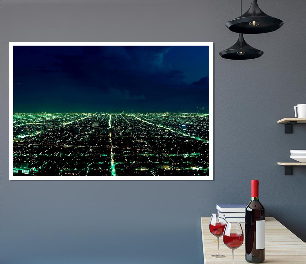 Aerial City View Print Poster Wall Art