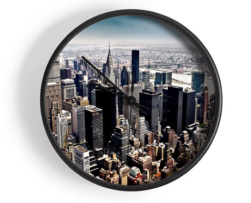 Aerial View Of New York City Clock - Wallart-Direct UK