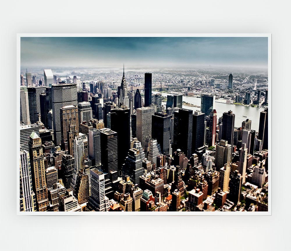 Aerial View Of New York City Print Poster Wall Art