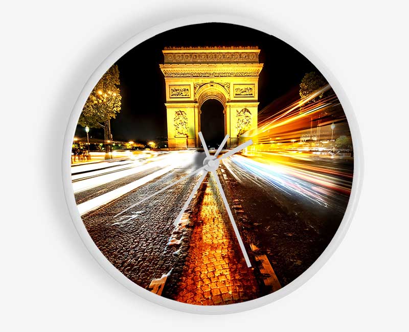 Arc De Triomphe At Night Clock - Wallart-Direct UK