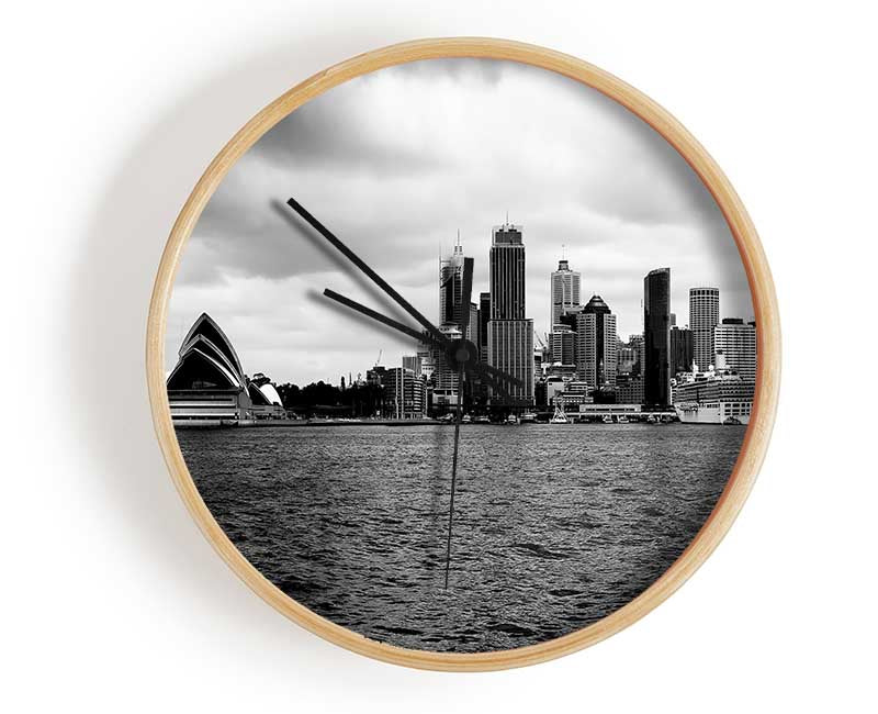 Australia Sydney River View B n W Clock - Wallart-Direct UK